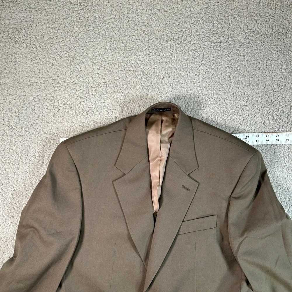 Chaps Mens 38 Short Taupe 100% Wool 2 Button Blazer Sport Coat Jacket NWT